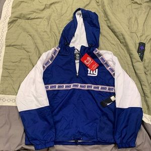 NEW WITH TAGS NFL New York Giants Youth Pullover Rain/Windbreaker Size Large